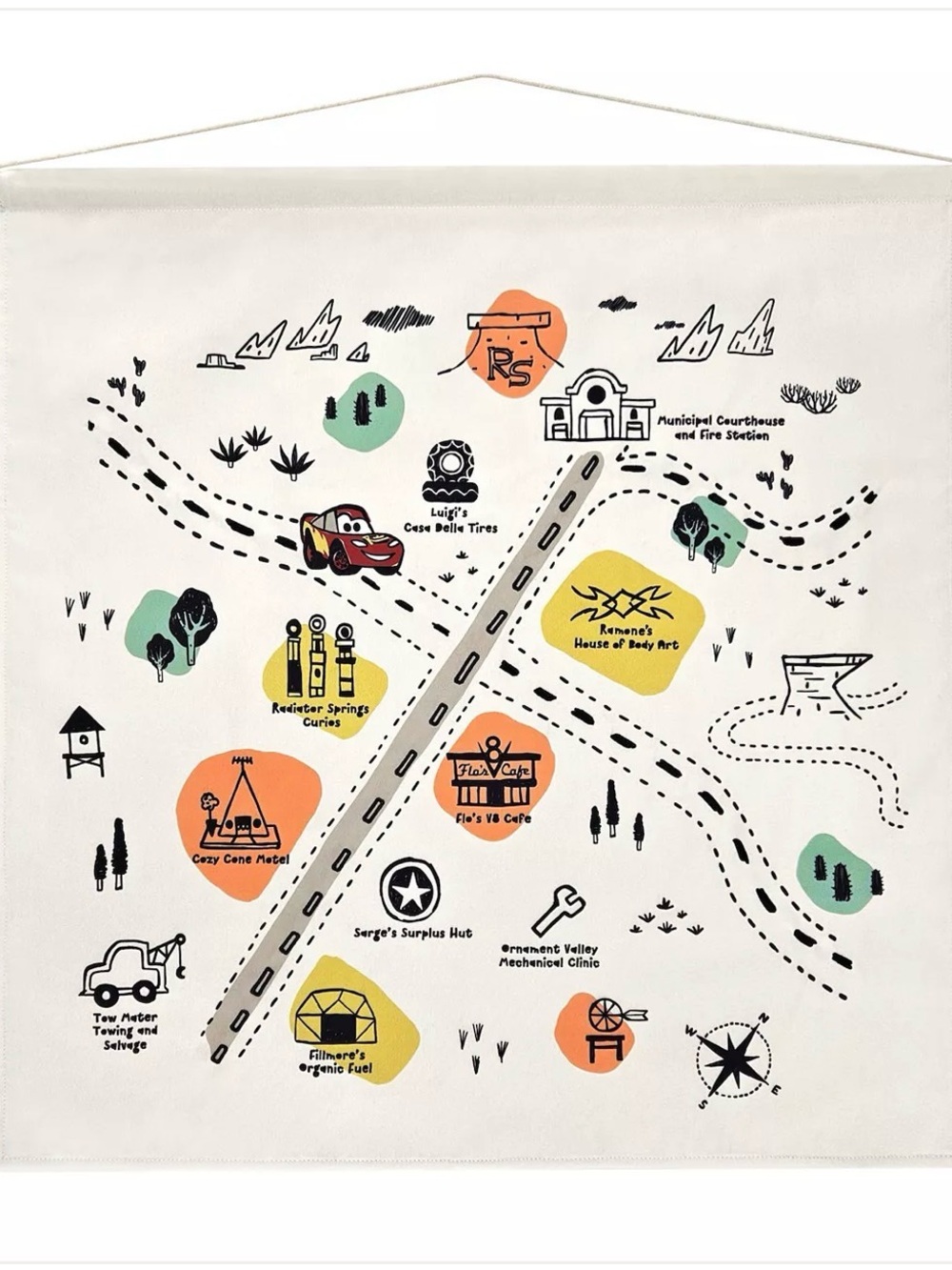 Disney/Pixar’s Cars Radiator Springs Map' Wall Tapestry